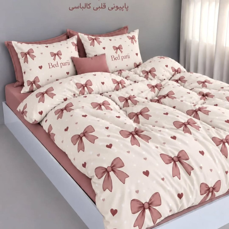 ست ۶تیکه میکروتنسل چاپی طرح قلبی