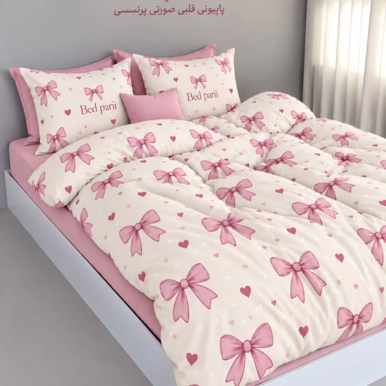 ست ۶تیکه میکروتنسل چاپی طرح قلبی