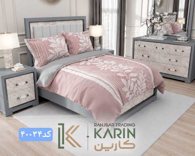 روتختی کتان چاپی دونفره برندکارین وارداتی