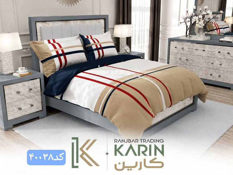 روتختي کتان چاپي دونفره برندکارین